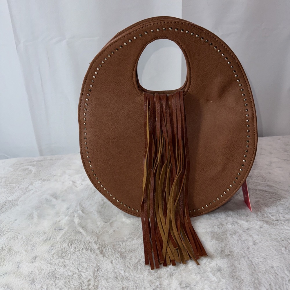 Vieta Fringed Circle Studded Satchel  ( NWT )